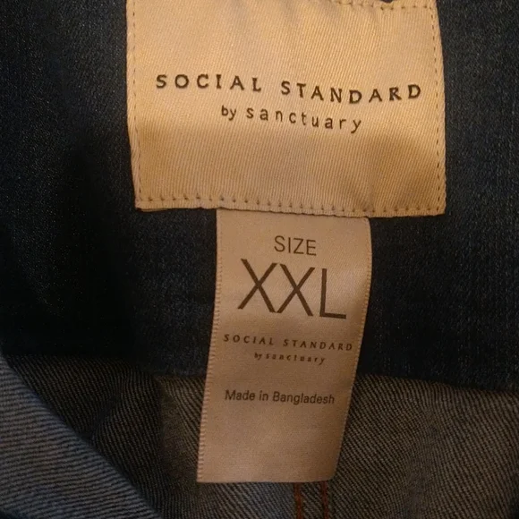 NWT Social Standard by Sanctuary Women's Jean Jacket Size:XXL - Picture 2 of 11